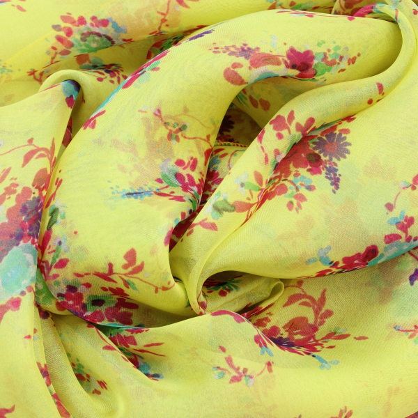 écharpe-femme-soie-imprimée-bouquet-fleurs-jaune-soleil-3A