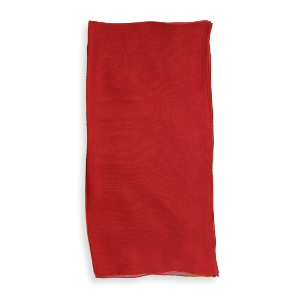 Foulard-femme-soie-mousseline-unie-rouge-classique