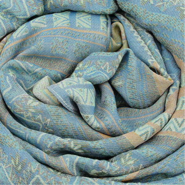 Plaide-femme-laine-bleu azur-Sherazade