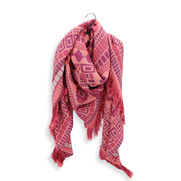 Carré-femme-laine-modal-rose-Rive gauche