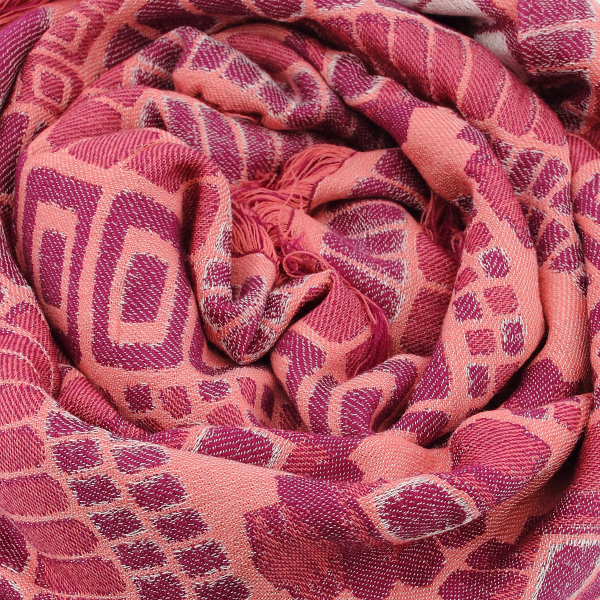 Carré-femme-laine-modal-rose-Rive gauche