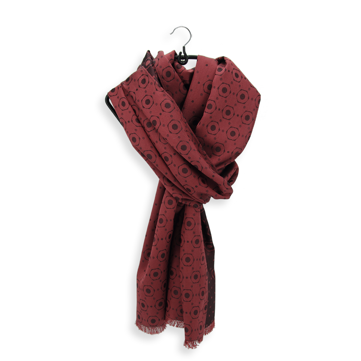 Luxury men's silk leather rust scarf
